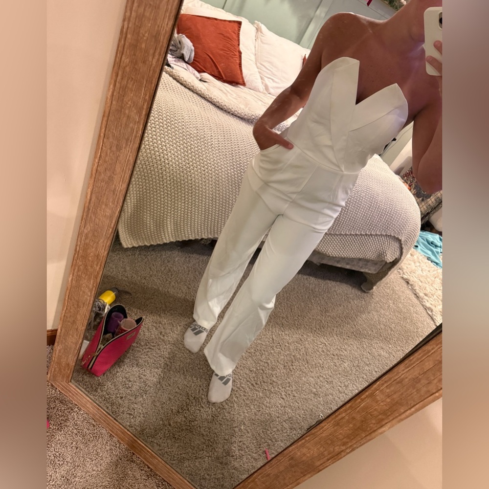 Elegant White Strapless Jumpsuit